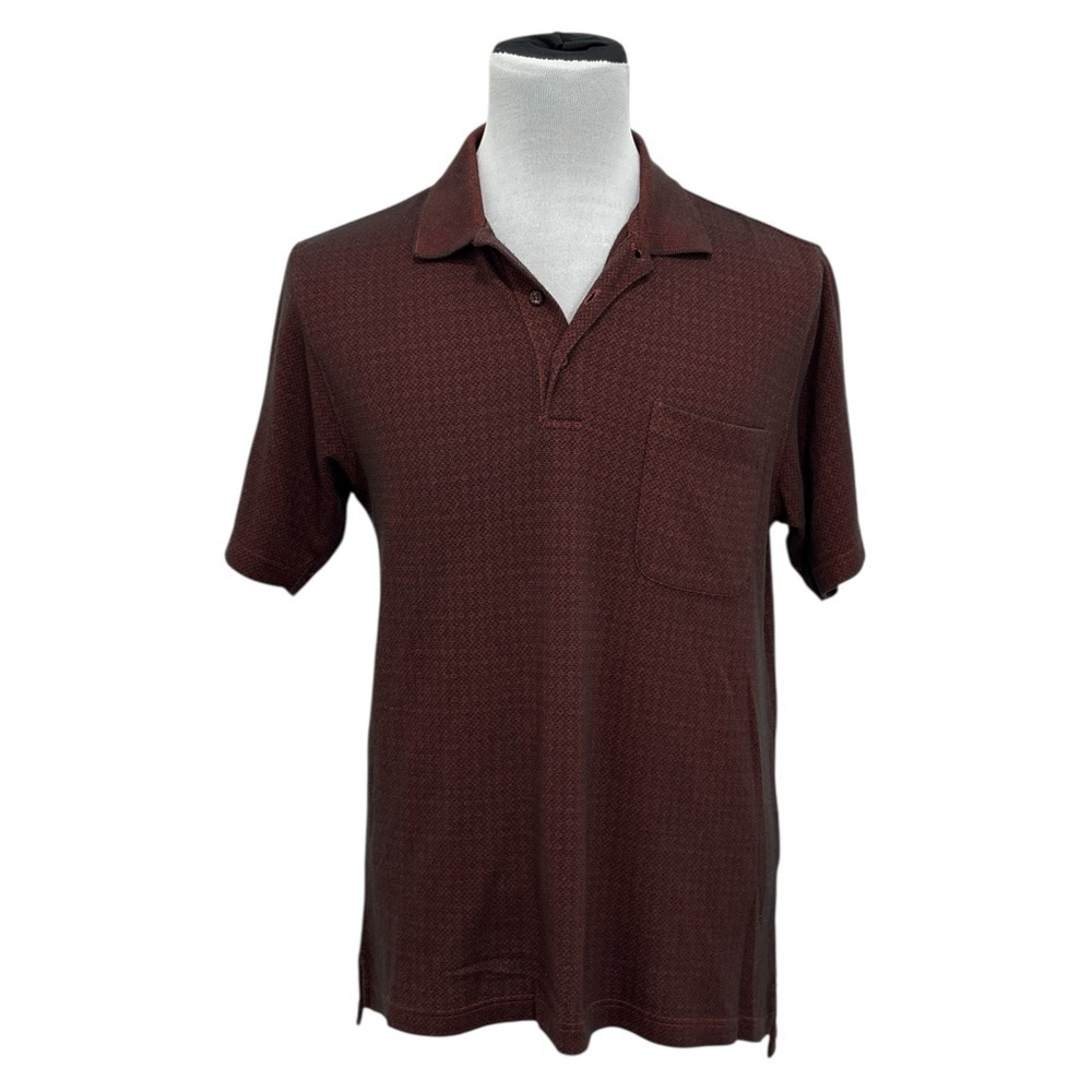 Izod Golf Classix Men's Polo Shirt Performance Business Casual Red & Black Med